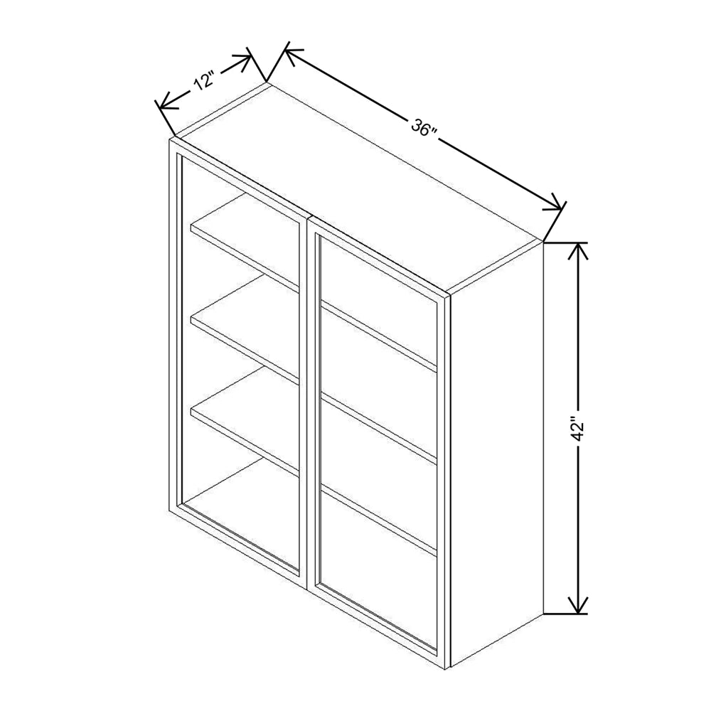 CNC Classic Broadway Cotton 36" W X 42" H Aluminum Frame Glass Door - Vertical