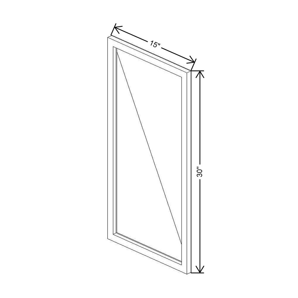 CNC Classic Broadway Coastal 15" W X 30" H Aluminum Frame Glass Door - Vertical
