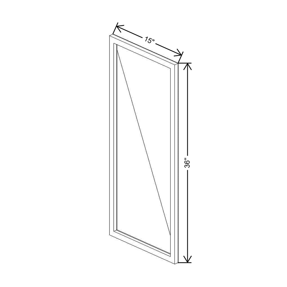 CNC Classic Milano Pine 15" W X 36" H Aluminum Frame Glass Door - Vertical