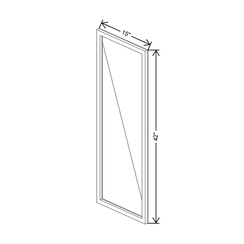 CNC Classic Broadway Cobalt 15" W X 42" H Aluminum Frame Glass Door - Vertical