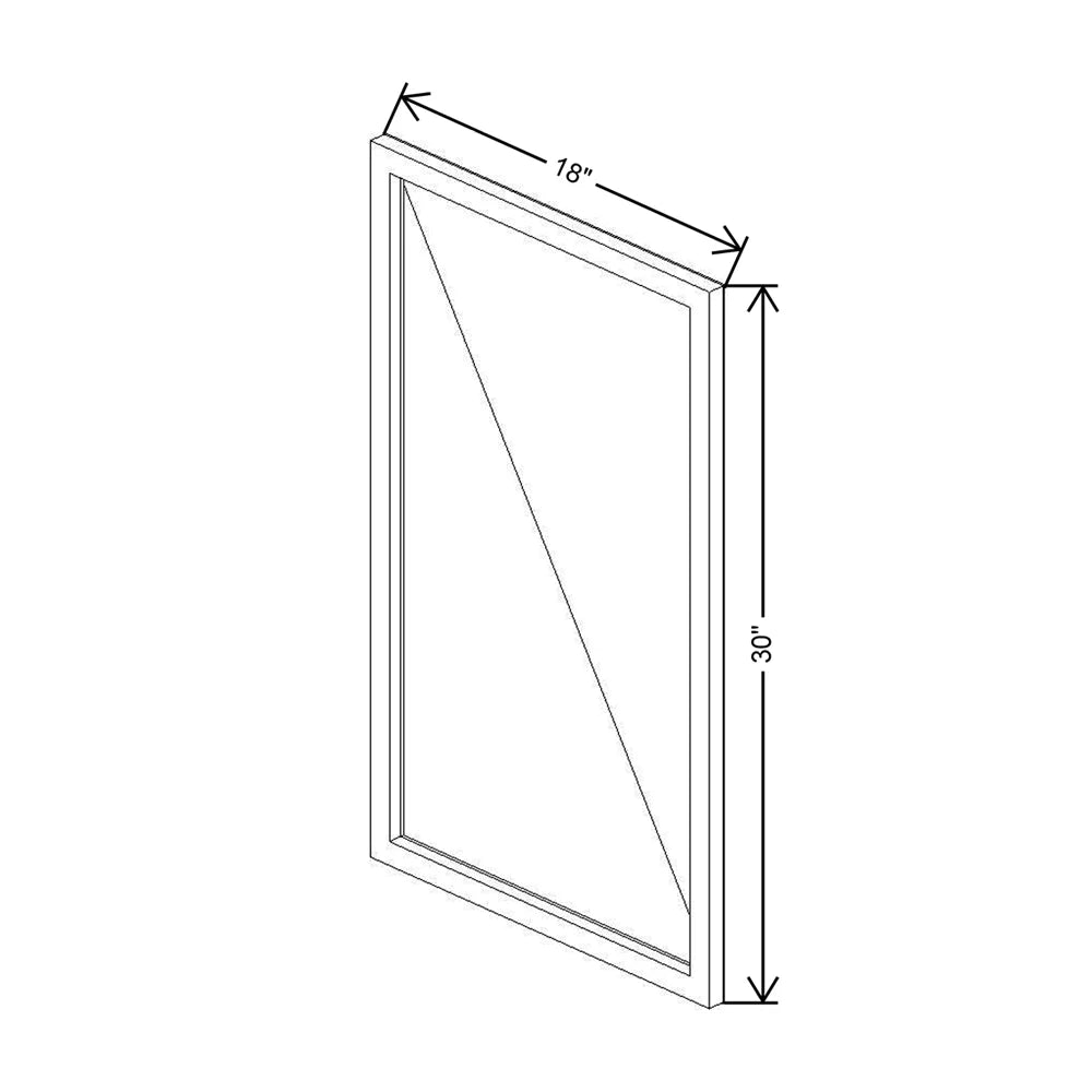 CNC Classic Broadway Driftwood 18" W X 30" H Aluminum Frame Glass Door - Vertical