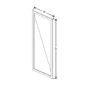 CNC Classic Milano Polar White 36" W X 18" H Aluminum Frame Glass Door - Horizontal