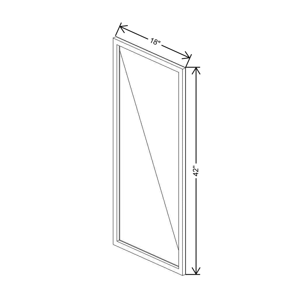 CNC Classic Milano Obsidian 36" W X 18" H Aluminum Frame Glass Door - Horizontal