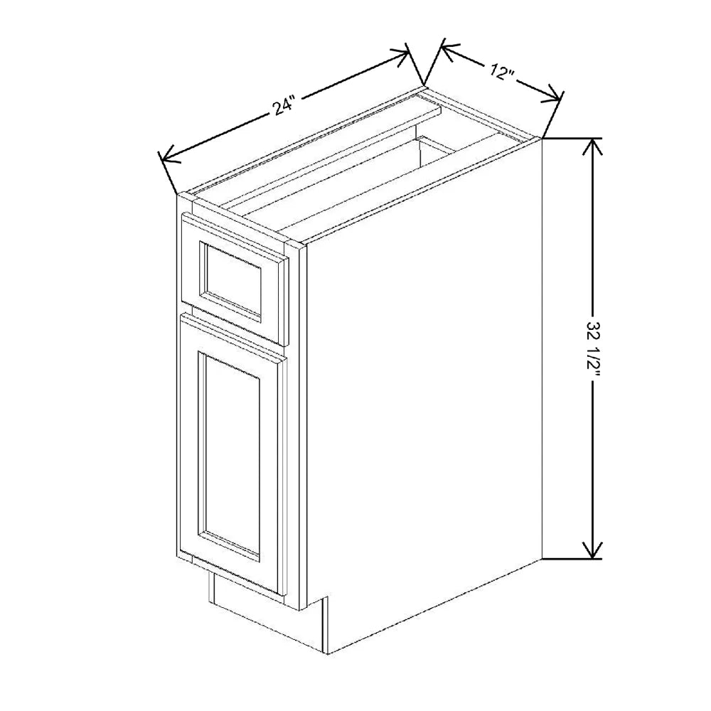 Fabuwood Quest Metro Mist 12" W x 32 1/2" H x 24" D ADA Single Door Base Cabinet