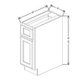Fabuwood Quest Metro Frost 12" W x 32 1/2" H x 24" D ADA Single Door Base Cabinet