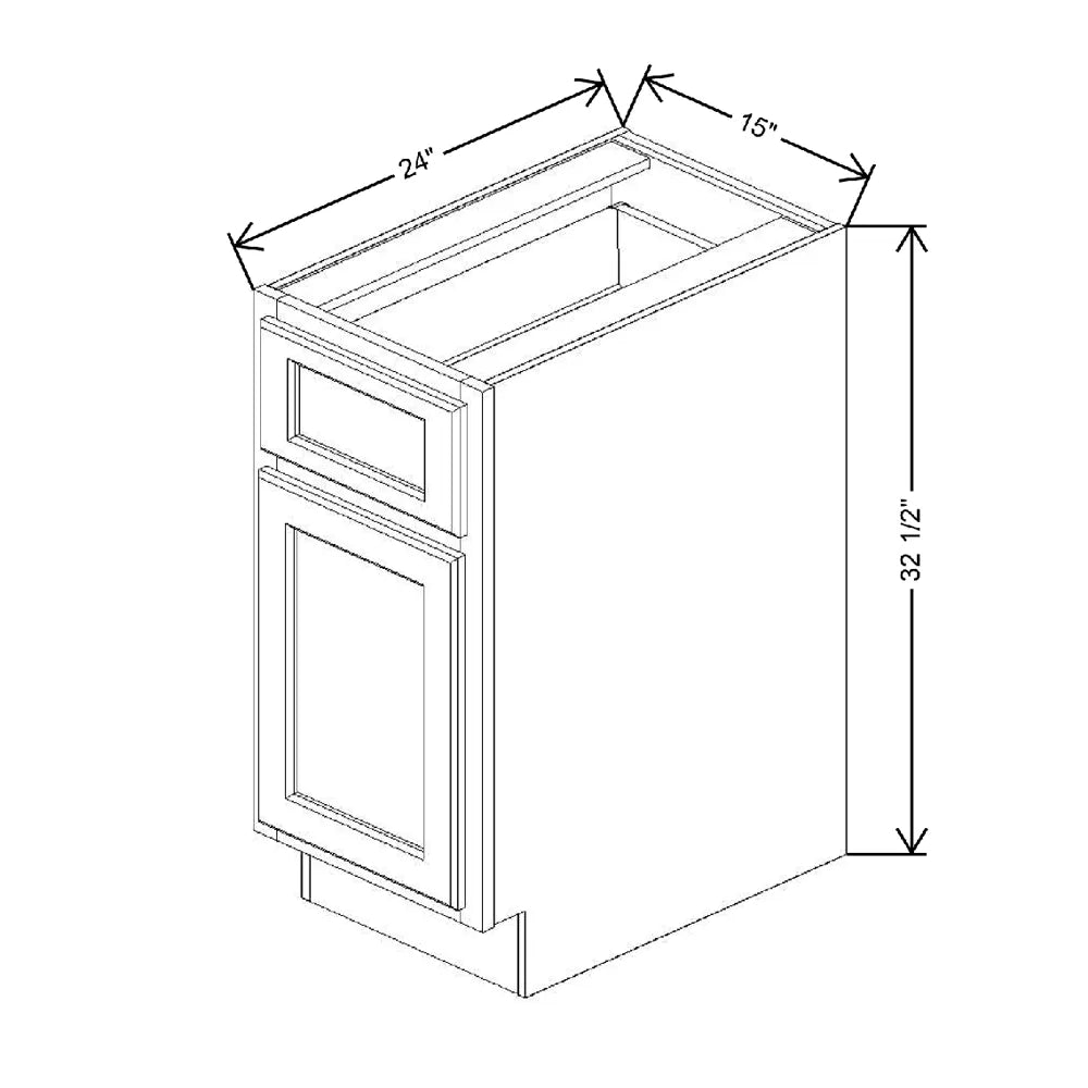 Fabuwood Quest Metro Frost 15" W x 32 1/2" H x 24" D ADA Single Door Base Cabinet