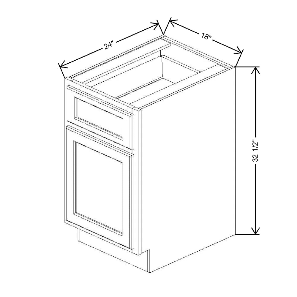 Fabuwood Quest Metro Frost 18" W x 32 1/2" H x 24" D ADA Single Door Base Cabinet