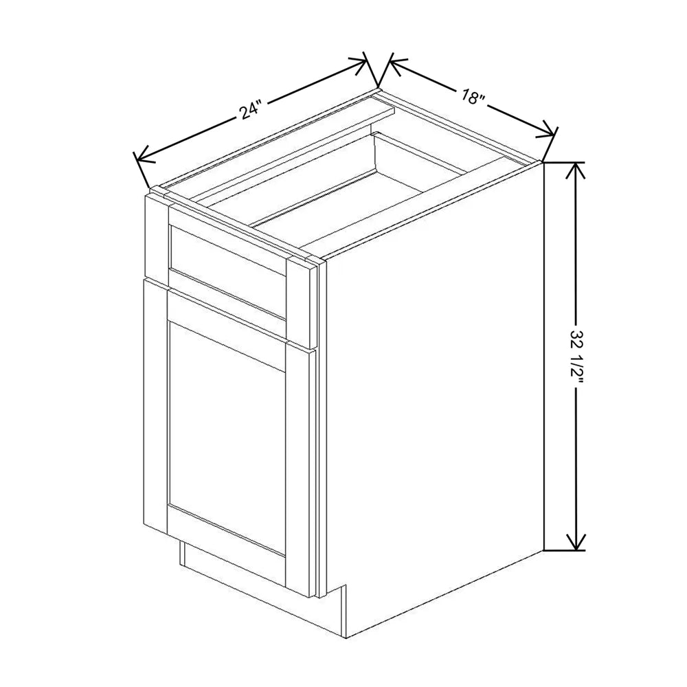 Fabuwood Allure Galaxy Seaside Pine 18" W x 32 1/2" H x 24" D ADA Single Door Base Cabinet