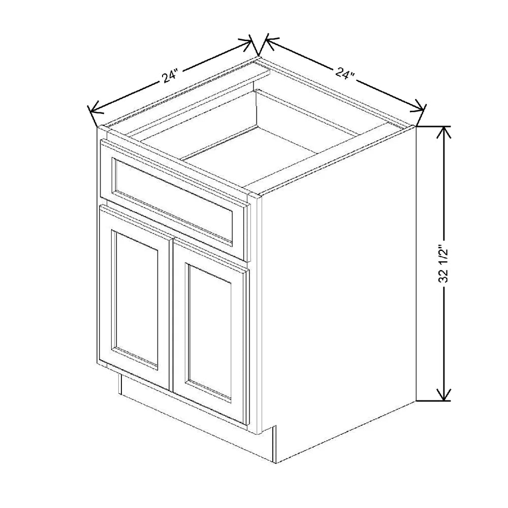 Fabuwood Quest Metro Java 24" W x 32 1/2" H x 24" D ADA Double Door Base Cabinet