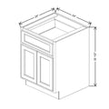 Fabuwood Quest Metro Frost 24" W x 32 1/2" H x 24" D ADA Double Door Base Cabinet