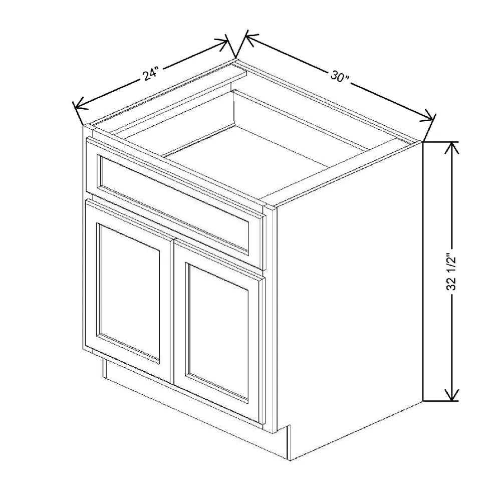 Fabuwood Quest Discovery Frost 30" W x 32 1/2" H x 24" D ADA Double Door Base Cabinet