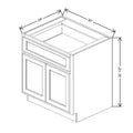 Fabuwood Quest Metro Frost 30" W x 32 1/2" H x 24" D ADA Double Door Base Cabinet