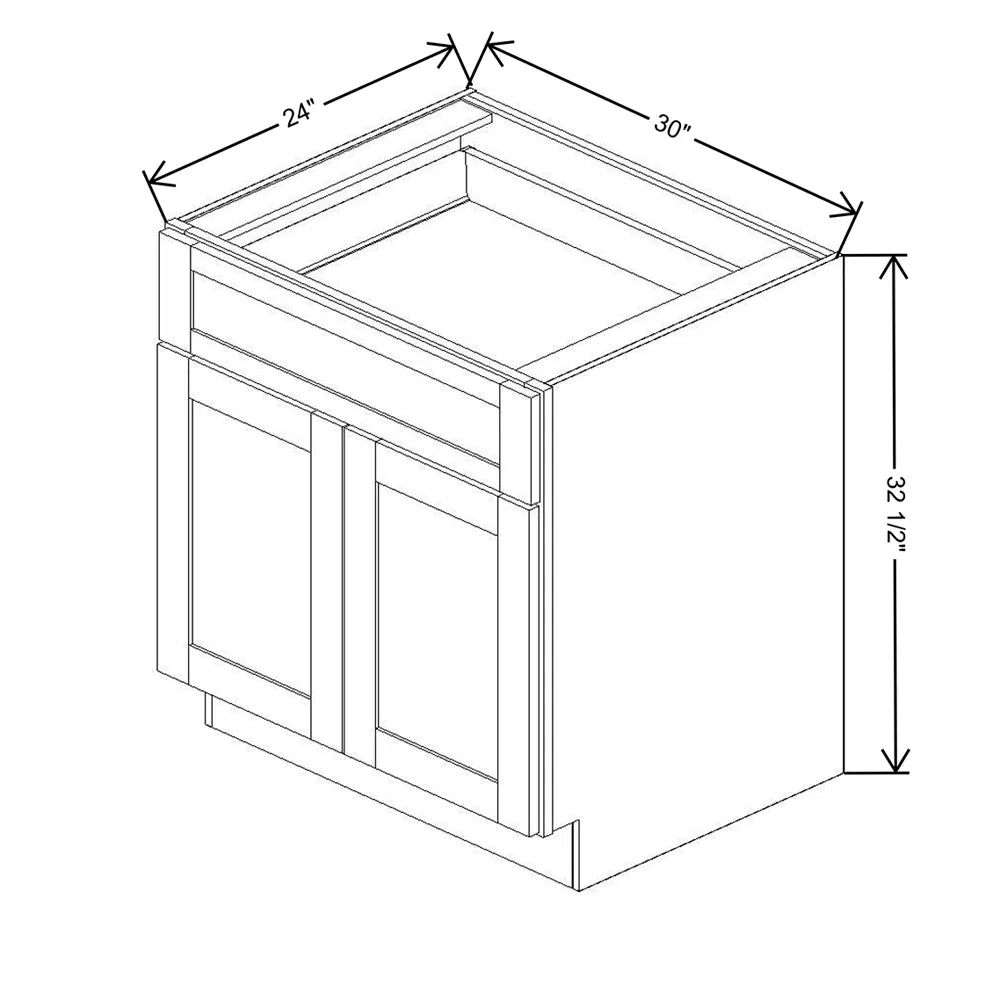 Fabuwood Allure Galaxy Dark Aqua 30" W x 32 1/2" H x 24" D ADA Double Door Base Cabinet