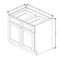 Fabuwood Allure Galaxy Biscuit 36" W x 32 1/2" H x 24" D ADA Double Door Base Cabinet