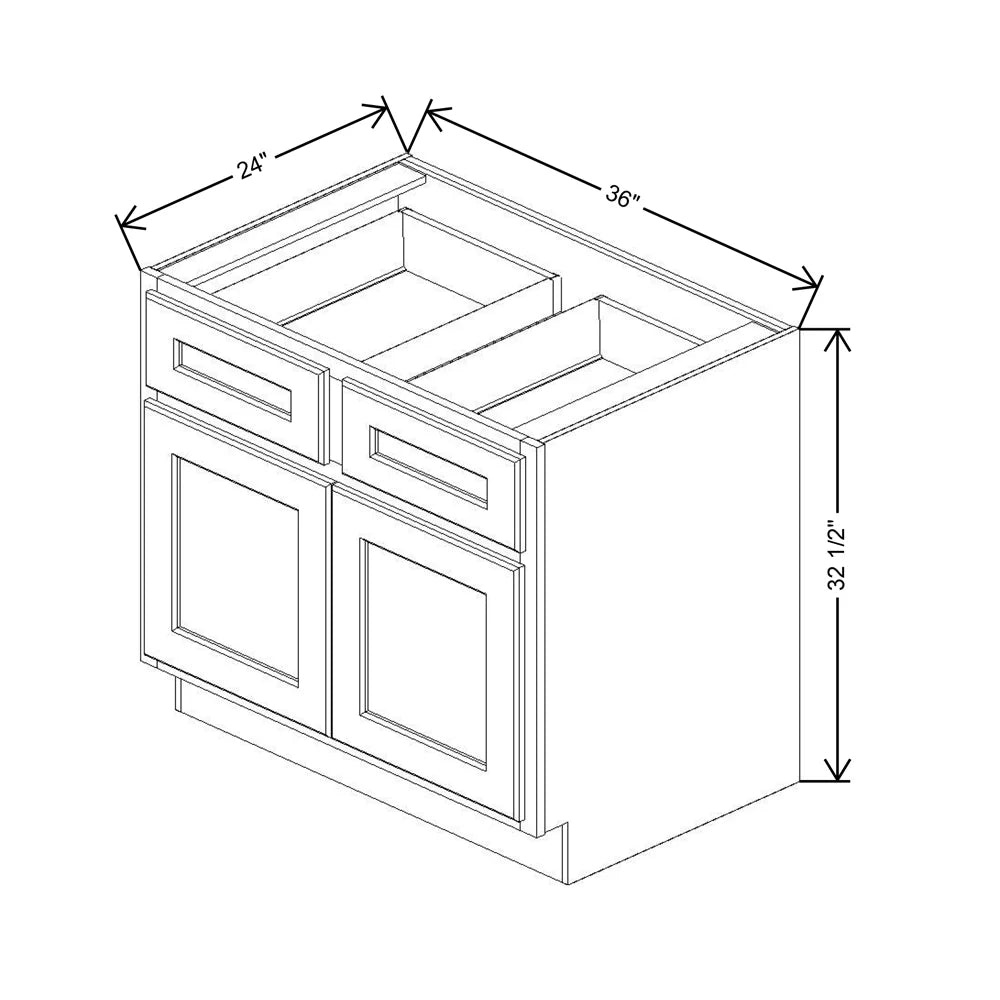 Fabuwood Quest Metro Frost 36" W X 32 1/2" H X 24" D Double Door Base Cabinet