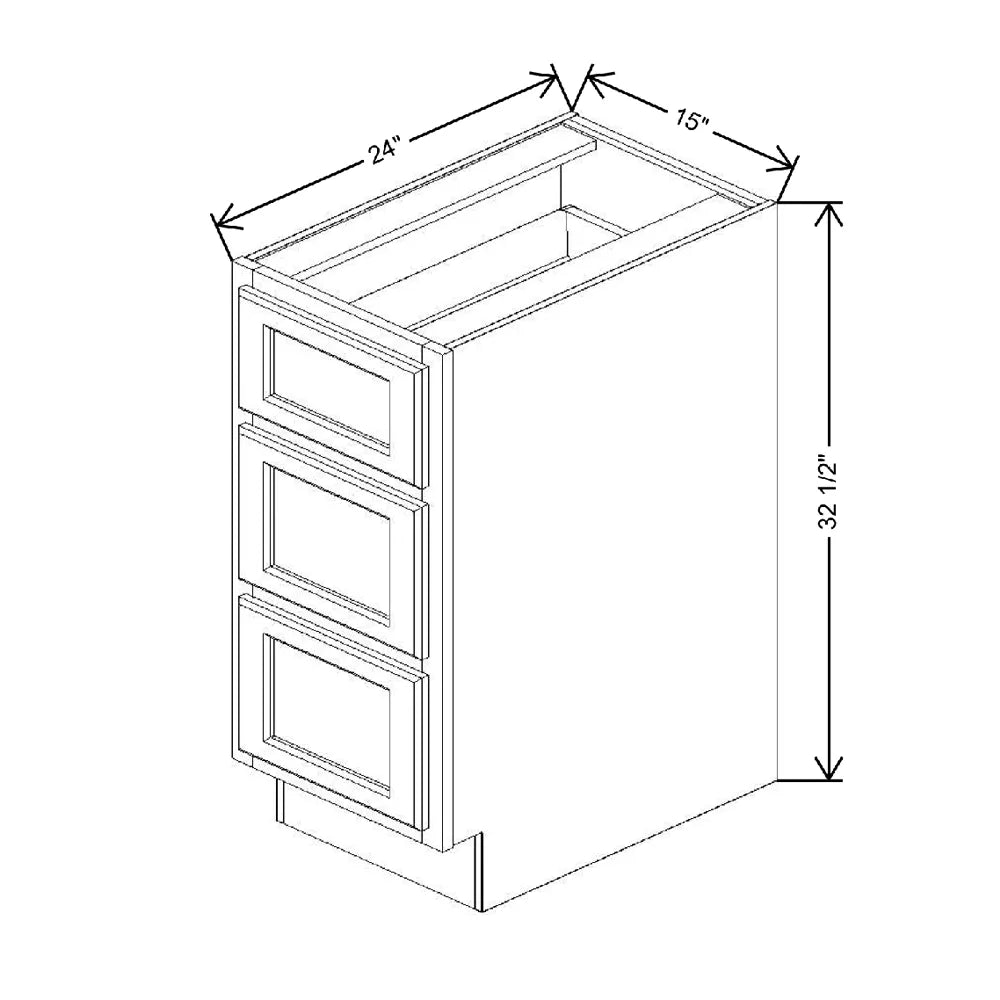 Fabuwood Quest Discovery Frost 15" W x 32 1/2" H x 24" D ADA Drawer Base Cabinet