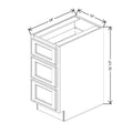 Fabuwood Quest Metro Mist 15" W x 32 1/2" H x 24" D ADA Drawer Base Cabinet