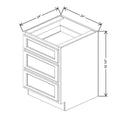 Fabuwood Quest Discovery Frost 24" W x 32 1/2" H x 24" D ADA Drawer Base Cabinet