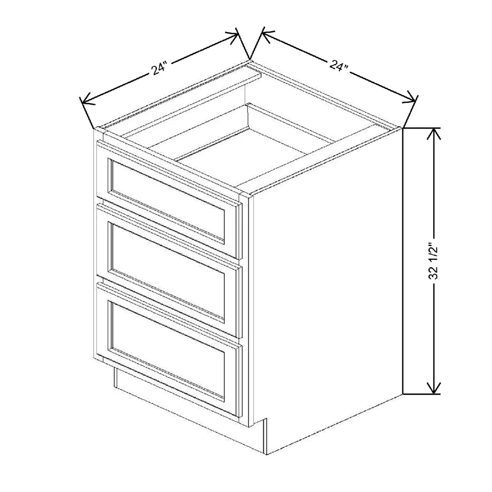 Fabuwood Quest Metro Frost 24" W x 32 1/2" H x 24" D ADA Drawer Base Cabinet