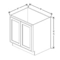 Fabuwood Quest Metro Frost 30" W x 32 1/2" H x 24" D ADA Sink Base Cabinet
