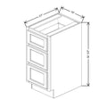 Fabuwood Quest Metro Frost 15" W x 32 1/2" H x 21" D ADA Vanity Drawer Base Cabinet