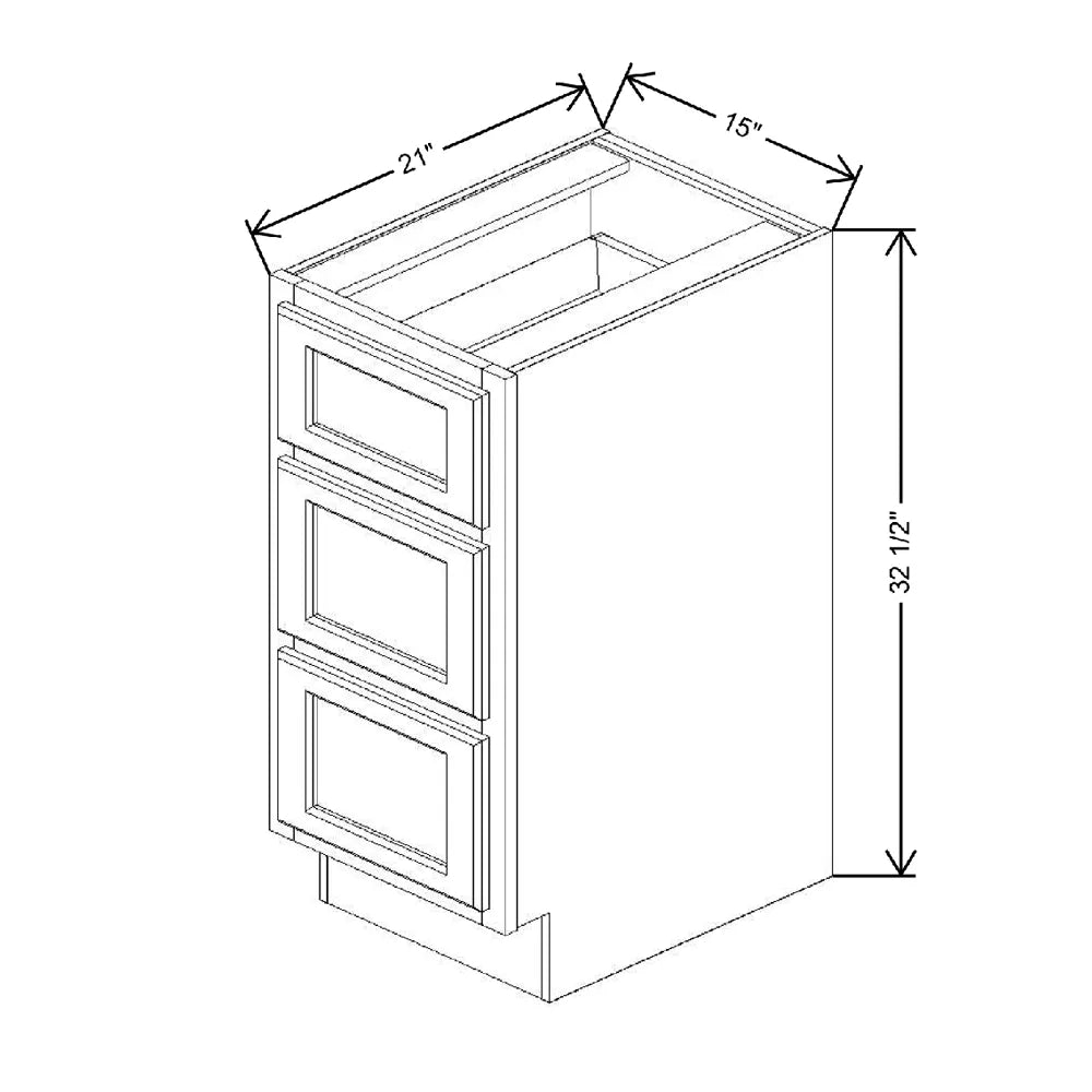 Fabuwood Quest Metro Java 15" W x 32 1/2" H x 21" D ADA Vanity Drawer Base Cabinet