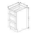 Fabuwood Allure Galaxy Elderberry 15" W x 32 1/2" H x 21" D ADA Vanity Drawer Base Cabinet