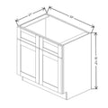 Fabuwood Allure Galaxy Elderberry 33" W x 32 1/2" H x 24" D ADA Vanity Sink Base Cabinet