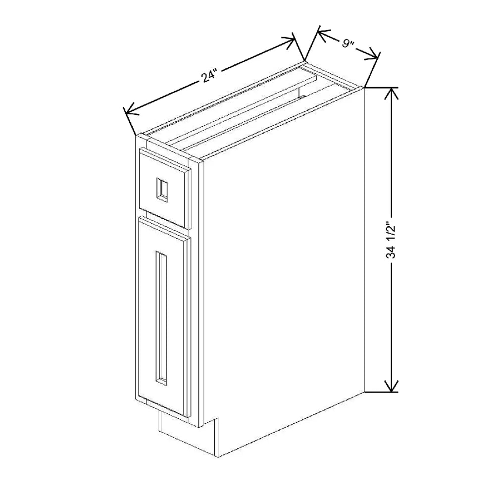 Fabuwood Quest Discovery Frost 9" W X 34 1/2" H X 24" D Single Door Base Cabinet