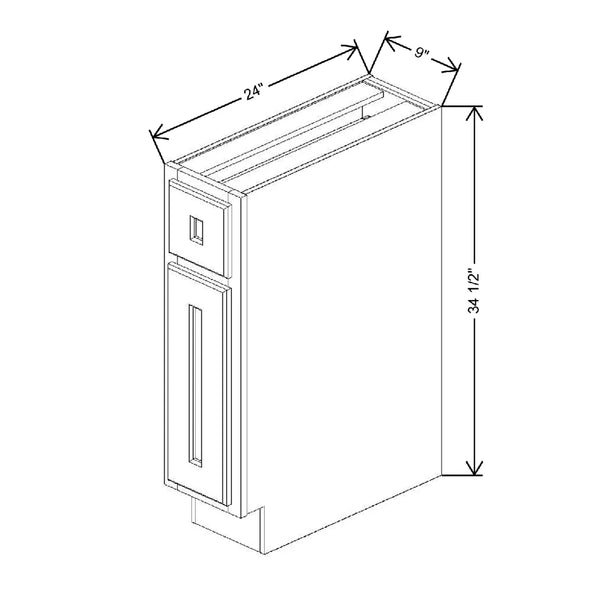 Fabuwood Quest Discovery Frost 9" W X 34 1/2" H X 24" D Single Door Base Cabinet