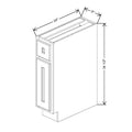 Fabuwood Quest Metro Frost 9" W X 34 1/2" H X 24" D Single Door Base Cabinet