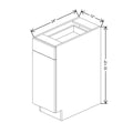 CNC Luxor White 12" W X 32 1/2" H Single Door Base Cabinet