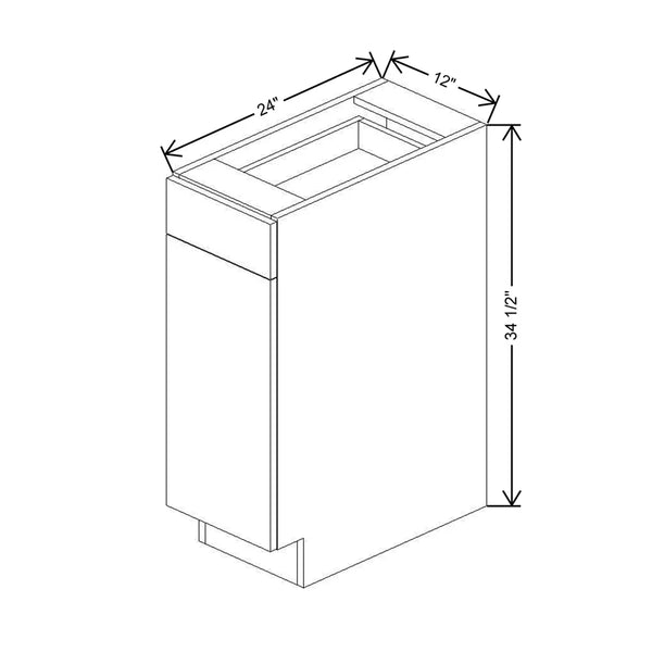 CNC Luxor 5-Piece White 12" W Single Door Base Cabinet W/ 2 Pullout Shelf