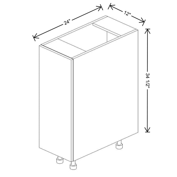 Fabuwood Illume Catalina Rosales 1 12" W X 34 1/2" H X 24" D Full Height Single Door Base Cabinet
