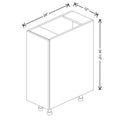 Fabuwood Illume Tuscany Como Ash 1 12" W x 34 1/2" H x 24" D Full Height Single Door Base Cabinet