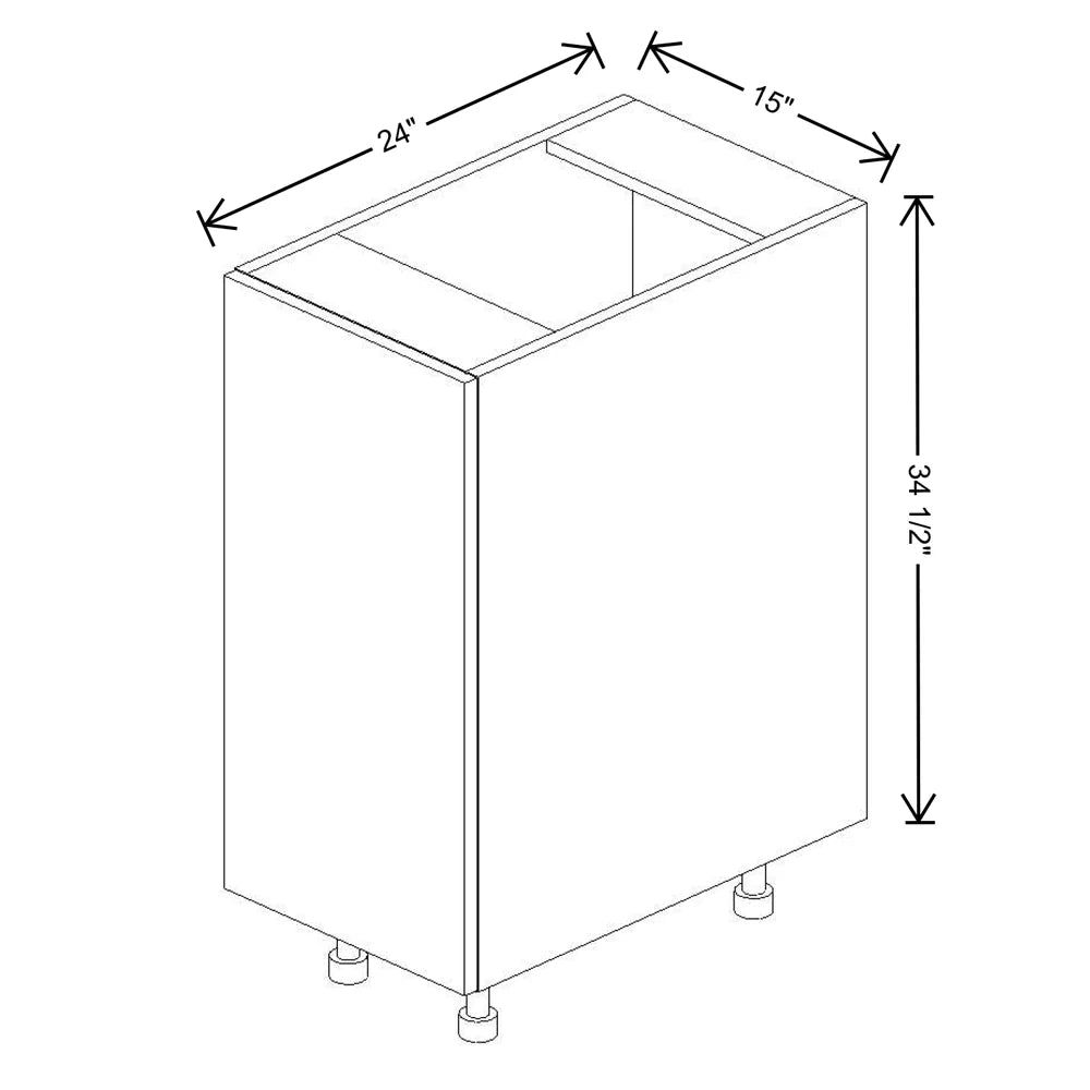 Fabuwood Ovela Catalina Cashmere 15" W X 34 1/2" H X 24" D Full Height Single Door Base Cabinet