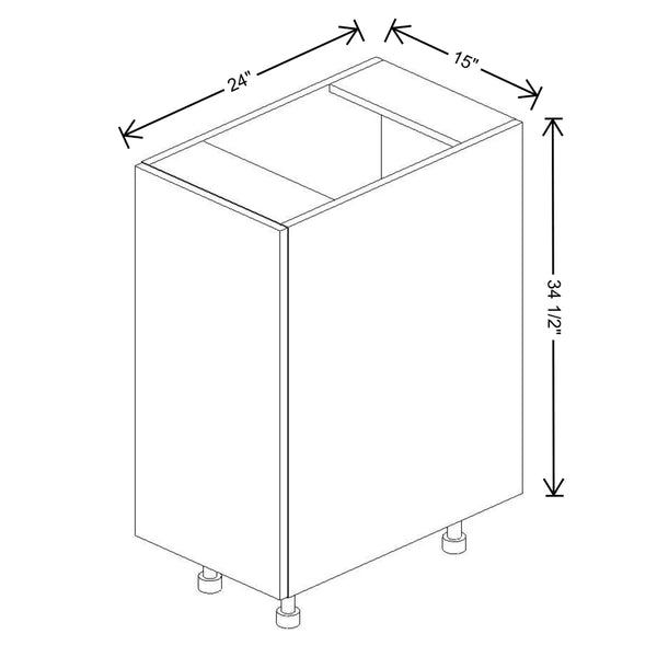 Fabuwood Illume Catalina Grigio Gloss 15" W X 34 1/2" H X 24" D Full Height Single Door Base Cabinet