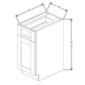 Fabuwood Allure Galaxy Elderberry 15" W X 34 1/2" H X 24" D Single Door Base Cabinet