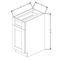 Fabuwood Allure Luna Natural Oak 15" W X 34 1/2" H X 24" D Single Door Base Cabinet