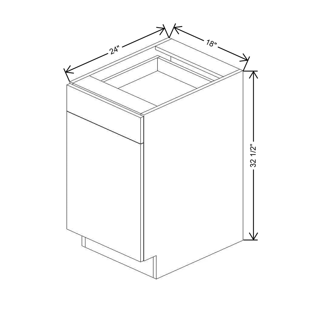 CNC Luxor White 18" W X 32 1/2" H Single Door Base Cabinet