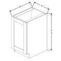 Fabuwood Allure Luna Natural Oak 18" W X 34 1/2" H X 24" D Full Height Single Door Base Cabinet