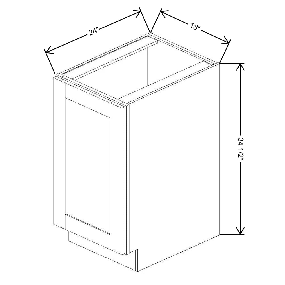 Fabuwood Quest Metro Frost 18" W X 34 1/2" H X 24" D Full Height Single Door Base Cabinet