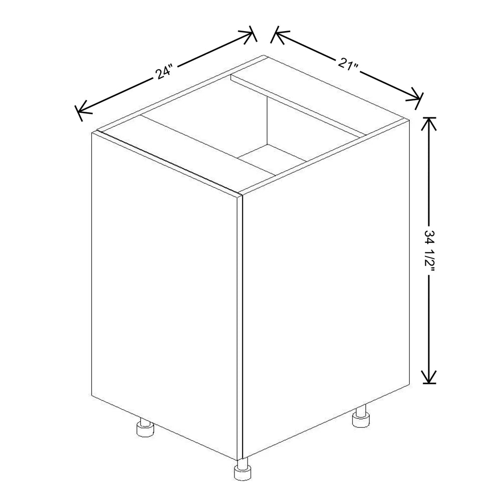 Fabuwood Ovela Catalina Azul Marino Gloss 21" W X 34 1/2" H X 24" D Full Height Single Door Base Cabinet