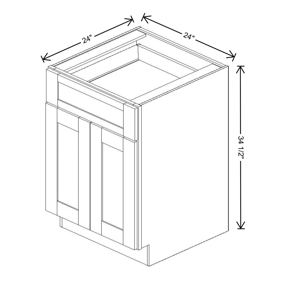 Fabuwood Allure Galaxy Dove 24" W X 34 1/2" H X 24" D Double Door Base Cabinet