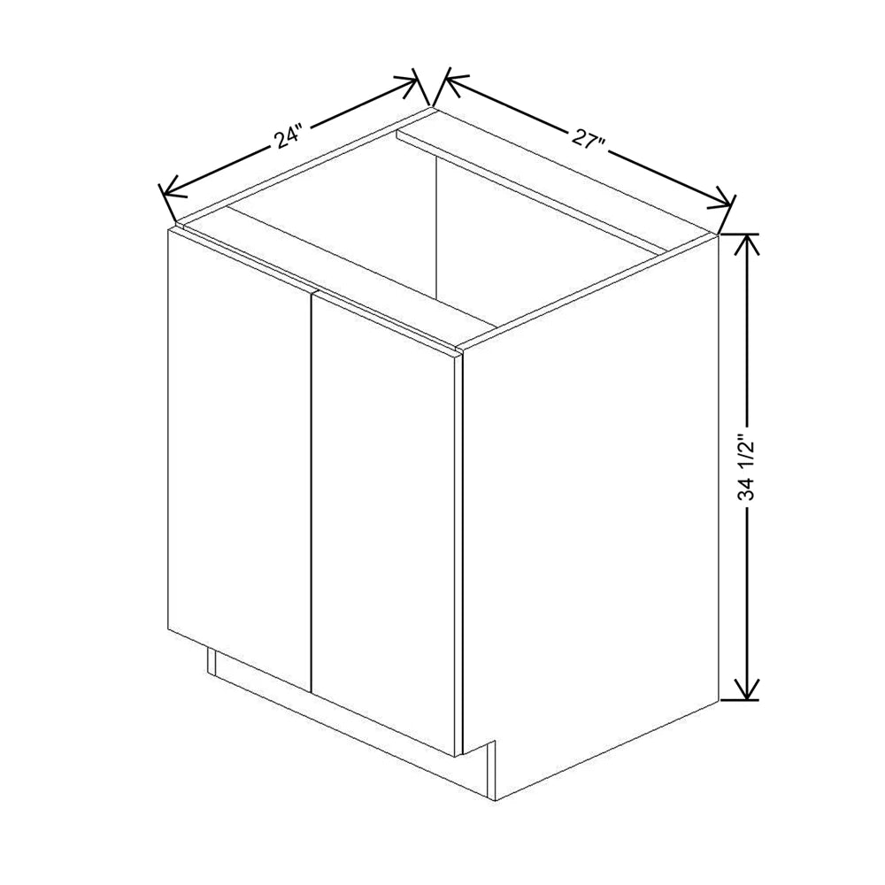 CNC Classic Milano Pine 27" W Full Height Double Door Base Cabinet W/ 2 Pullout Shelf