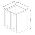 Fabuwood Allure Galaxy Mocha 27" W X 34 1/2" H X 24" D Full Height Double Door Base Cabinet