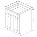 Fabuwood Allure Luna Natural Oak 27" W X 34 1/2" H X 24" D Double Door Base Cabinet