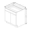 CNC Luxor White 30" W X 32 1/2" H Double Door 2 Drawer Base Cabinet