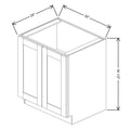 Fabuwood Allure Galaxy Claystone 30" W X 34 1/2" H X 24" D Full Height Double Door Base Cabinet