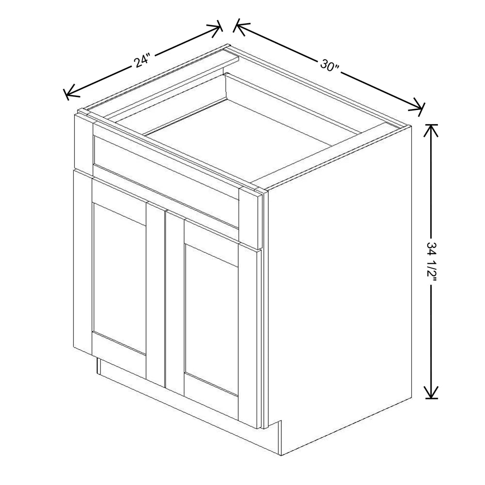 Fabuwood Allure Galaxy Linen 30" W X 34 1/2" H X 24" D Double Door Base Cabinet